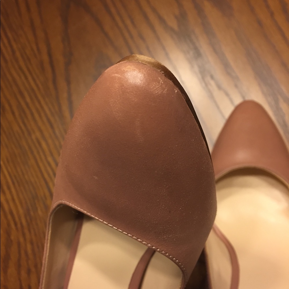 ‼️SOLD‼️Nine West -wood block pumps-3inch heels-taupe - Picture 6 of 8